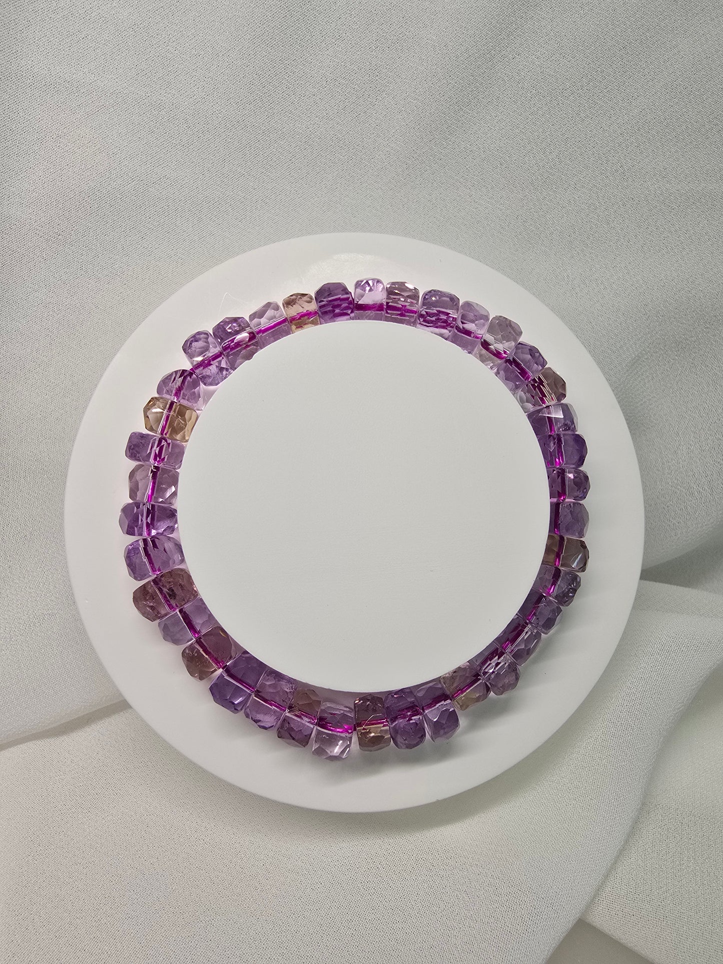 High-Quality Faceted Amethyst mix Ametrine Bracelet