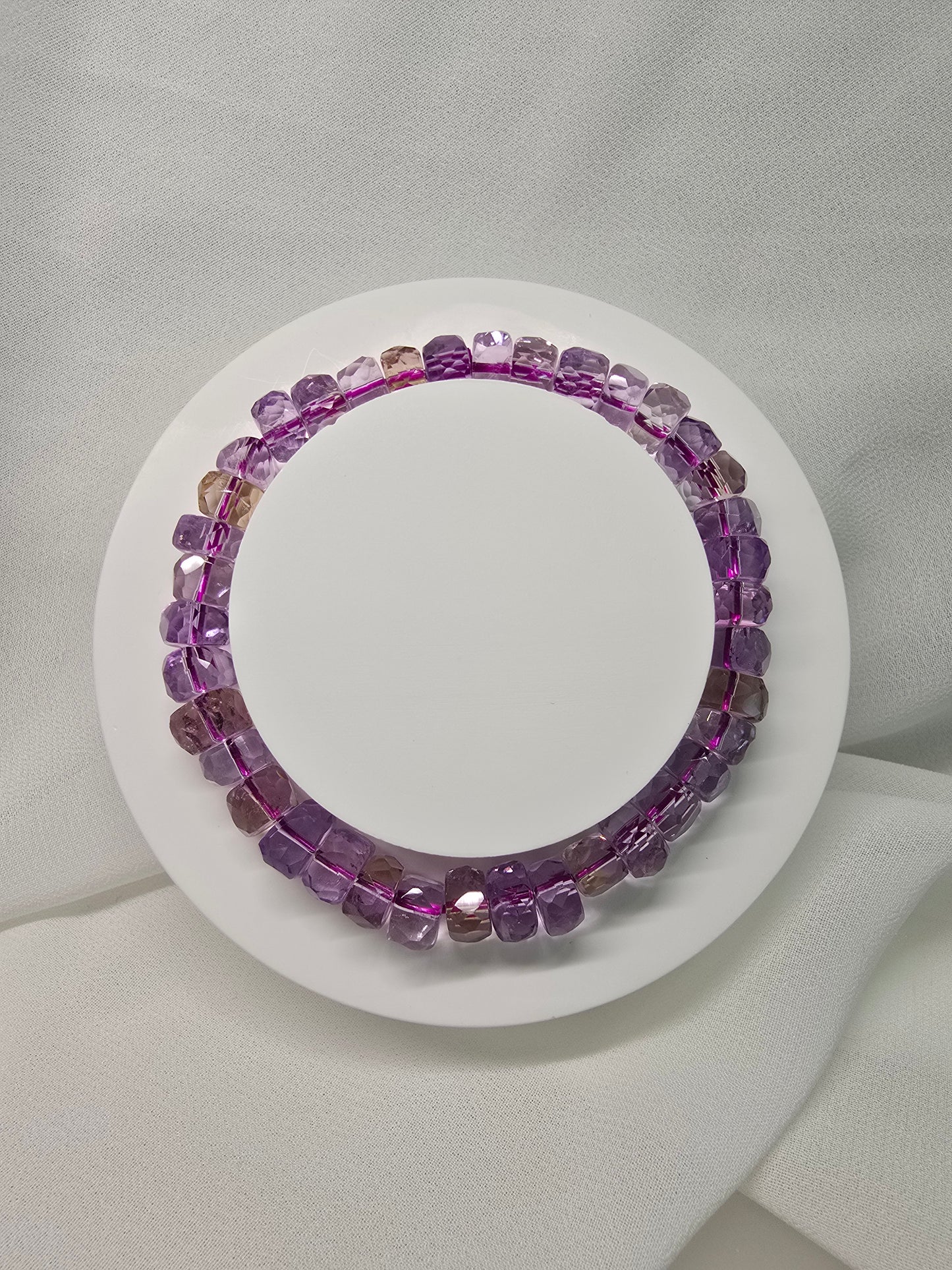 High-Quality Faceted Amethyst mix Ametrine Bracelet