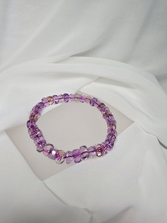 High-Quality Faceted Amethyst mix Ametrine Bracelet